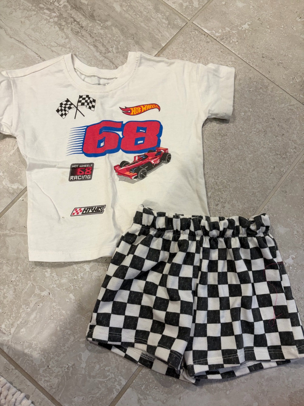 White Kids Racing Graphic Tee